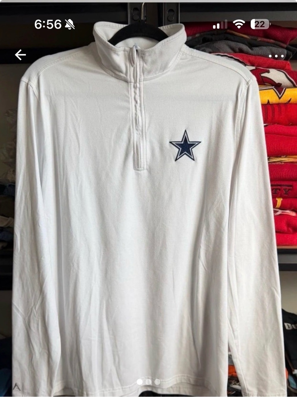 Dallas Cowboys Antigua Women's White Quarter Zip Pullover Size Medium NFL